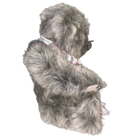 Elegant Plush Teddy Bear By Dakin With Glasses & Knit Scarf Gray Fur 12 Inch Col - Picture 5 of 12